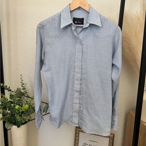Womens Blue Striped Shirt